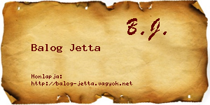 Balog Jetta névjegykártya
